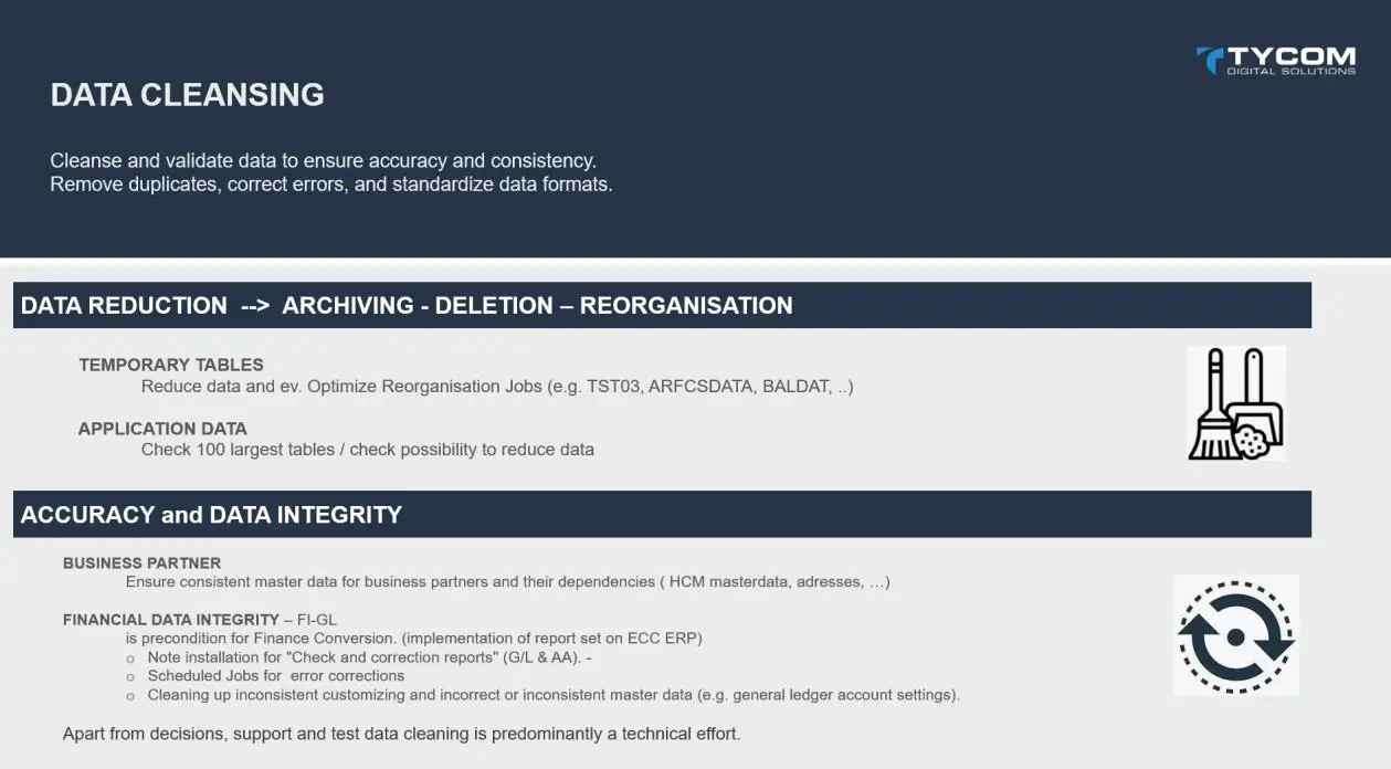 Data cleansing as part of the S/4HANA project