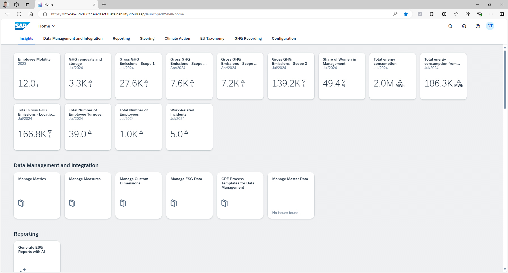 Metrics and KPIs in the SAP SCT Dashboard