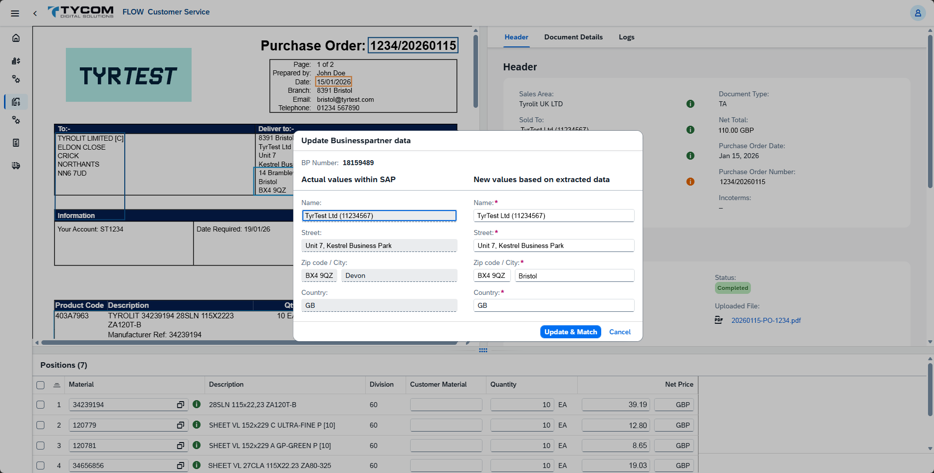 Data mapping in SAP