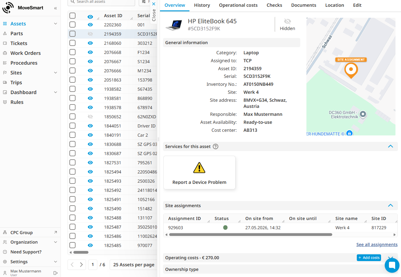Movesmart Screenshot Digital Twin